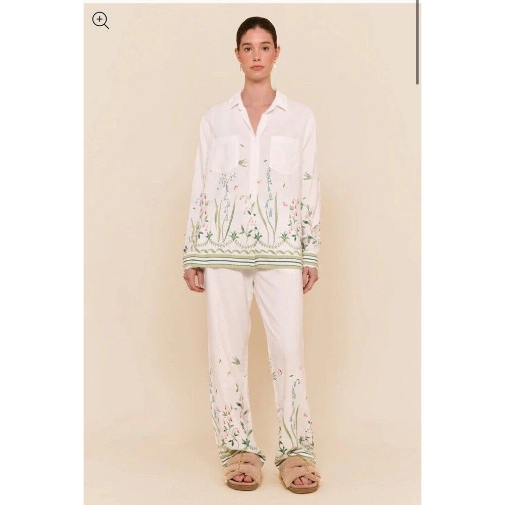 Piyama Marlon Long Sleep Set In Botanic Floral Print Size Small
